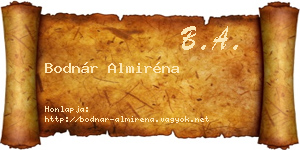 Bodnár Almiréna névjegykártya